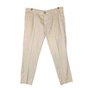 Jacob Cohen Men's Linen Ricky Pants Size 36 Beige‎ Made in Italy Luxury Designer